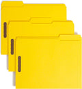 Smead Fastener File Folders, Reinforced 1/3-Cut Tabs, 2 Fasteners, Letter Size, Yellow, 50 per Box (12940)