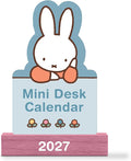 Orange Circle Studio 2027 Miffy A Year in Color Mini Desk Calendar with Wooden Stand, 12-Month Small Desktop Calendar, Full-Color Monthly Layouts, 300 GSM FSC-Certified Paper, Office Desk Décor