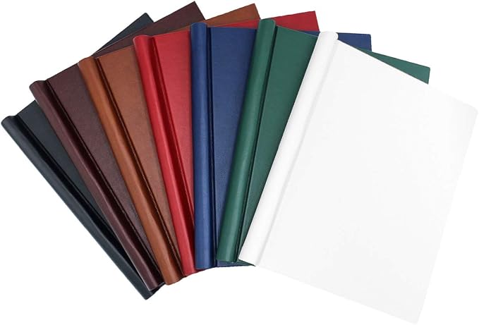 Faux Leather Springback Thesis Binder - Red, 1" Spine, by Bindertek | 150 Sheet Capacity, High-Tension Spring Clamp Style, Perfect for Thesis Work, Legal Documents, Menus, Portfolios, Photography