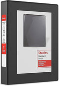 Staples Mini View Binder, 1" Round Ring, Black, 5.5" x 8.5" Compact 3‑Ring Binder for Notes, Planners & Small Documents
