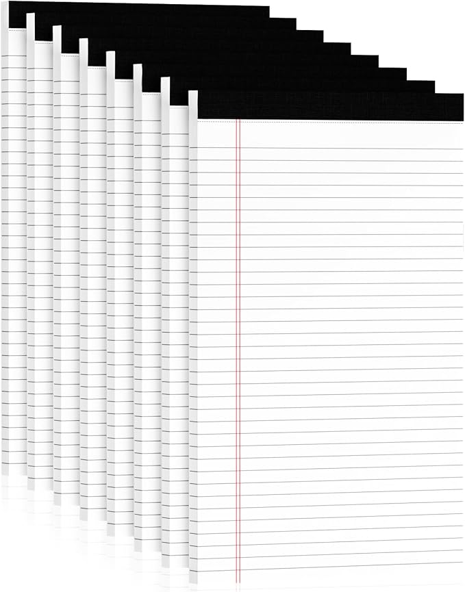 Legal Pads 8.5 x 14 Note Pads, 8 Pack White Paper Pads 8.5x14 Wide Ruled