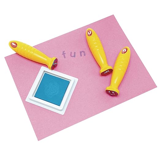Colorations Lowercase Letter Stampers, Easy to Hold & Grasp, Ages 3+, PreK+ | Set of 26, Letter Stampers for Kids, Learn the Alphabet, Letter Recognition, Decorating & Card Making, ABC Stampers for Kids