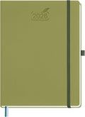 BEZEND 2026 Planner Weekly and Monthly (8.5" x 11") Daily Calendar with Hourly Timeslots & Tab (Jan-Dec) Note & Expenses, Pen Holder, Inner Pocket, Vegan Leather Hardcover - Kiwi
