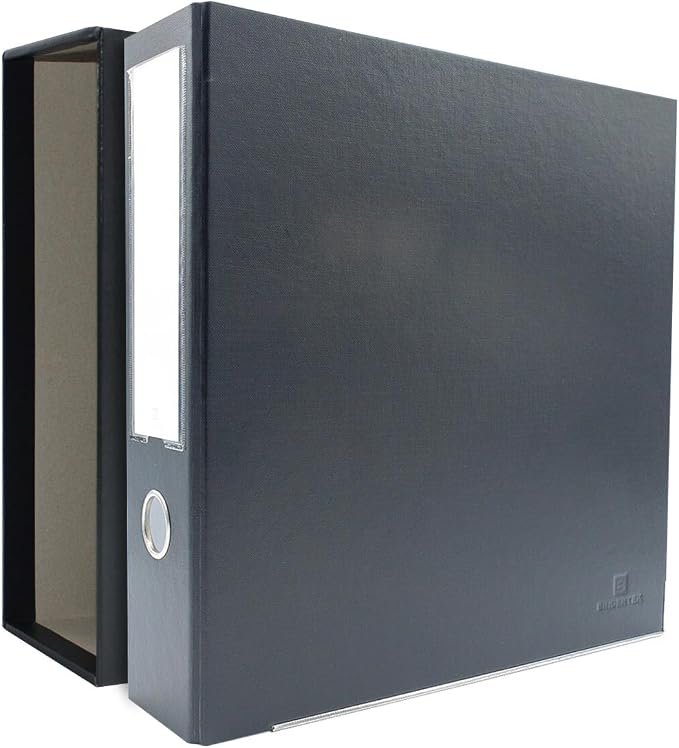 3-Ring Premium Binder & Slip Case Combo - Dark Gray, 3" Spine Width, 525 Sheet Capacity, 2" D-Rings, Linen-Textured Covers, Steel Reinforced Edges by Bindertek | 3" Spine Width, 525 Sheet Capacity, 2" D-Rings, Linen-Textured Covers, Steel Reinforced Edges