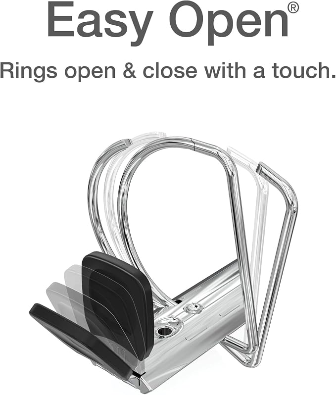 Cardinal 10301 Easy-Open ClearVue Locking Slant-D Binder, 1-Inch Cap, 11 x 8 1/2, Black (Pack of 12)