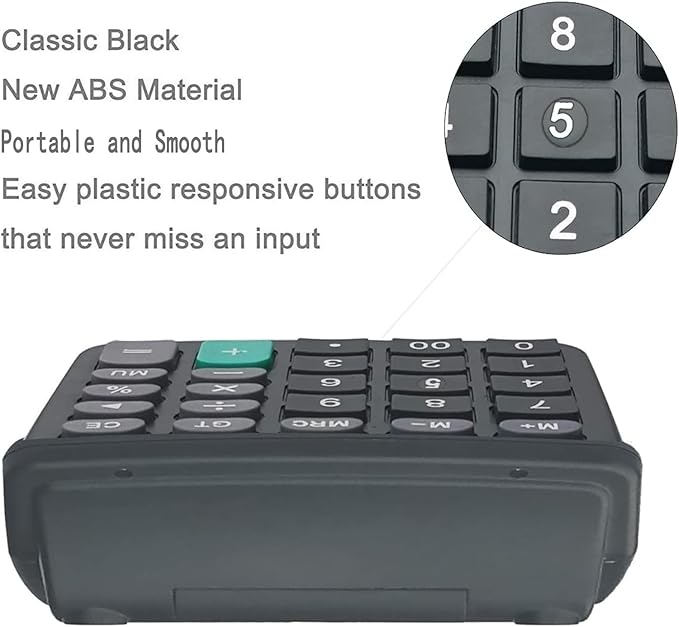 Calculators, BESTWYA 12-Digit Dual Power Handheld Desktop Calculator with Large LCD Display Big Sensitive Button (Black, Pack of 10)