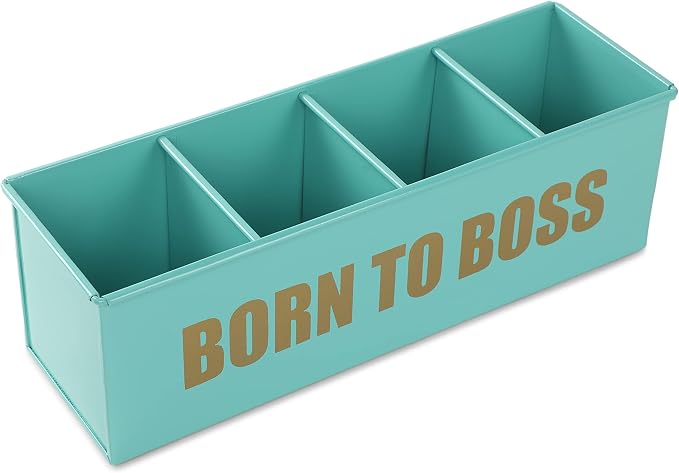DUDKI Home Present Desk Organiser 4 compartments Decorative Pen Pencil holder, Vanity Kit, Travel Box, Makeup Box, Cosmetic Box, Storage Box, knife Holder, Spoon Holder-Gift Office Desk Decor