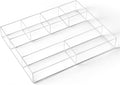 Large Acrylic Desk Deep Drawer Organizer with Adjustable Dividers, Anti-skip Clear Desk Top Junk Drawer Storage Tray for Pens, Desktop, Office, Bathroom, Kitchen, Makeup Supplies(7 Compartments)
