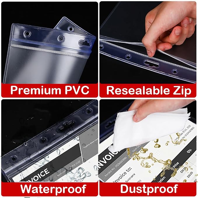 Bird Fiy Sheet Protectors 10 Pack 8.5" x 11" Waterproof Resealable Zip Wall Sign Holder Page Protectors Clear Photo Plastic Sleeves for Documents, Photos, and Wall Sign Display (Horizontal, 10 Pack)