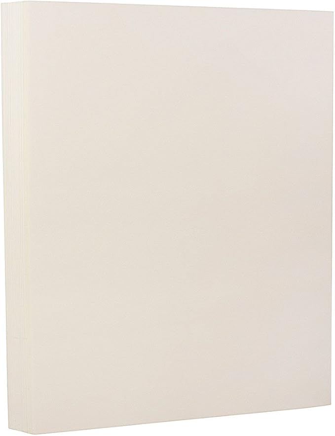 JAM PAPER Strathmore 88lb Cardstock - 8.5 x 11 Coverstock - 237 gsm - Natural White Wove - 250 Sheets/Ream