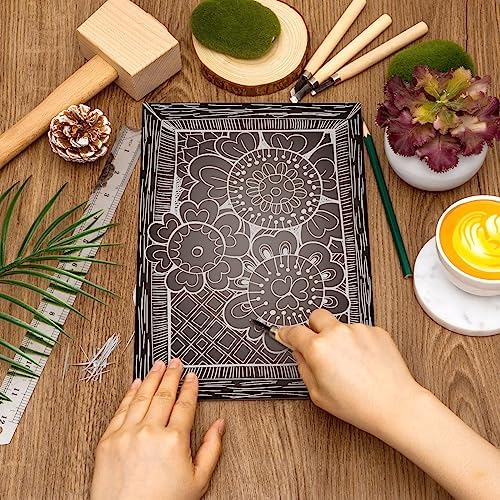 Yeaqee 1 Pcs 8 x 10 Inch Linoleum Blocks for Printmaking, Gray