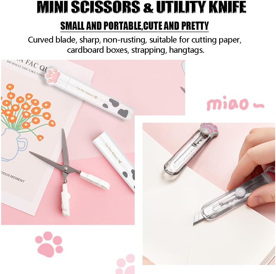 9Pcs Cute School Supplies, Cute Stationery,Includs Pencil Sharpener