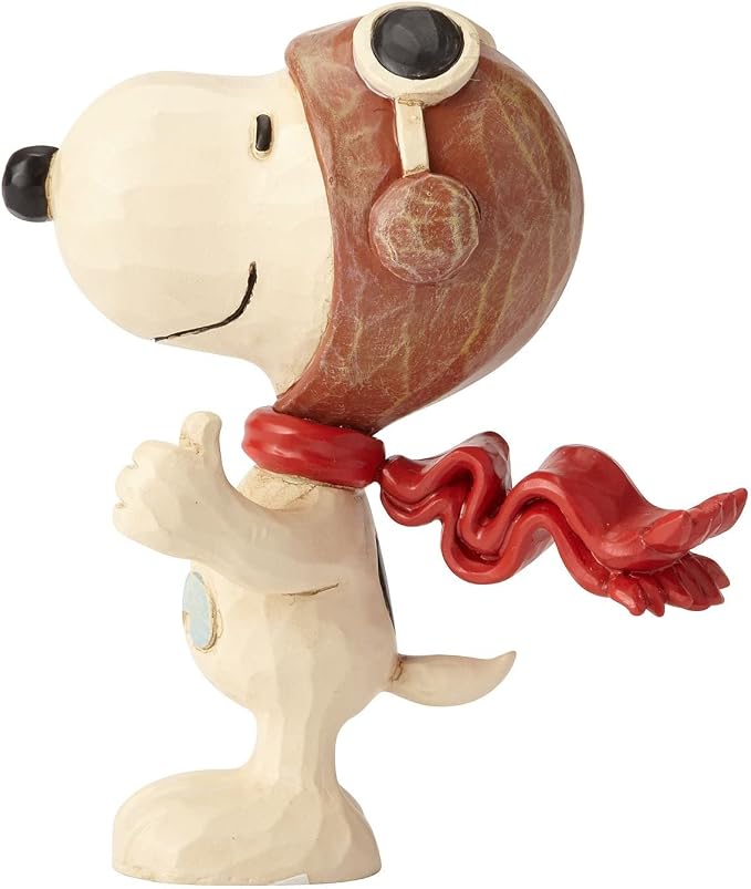 Enesco Jim Shore Peanuts Snoopy Flying Ace Miniature Figurine, 3 Inch, Multicolor