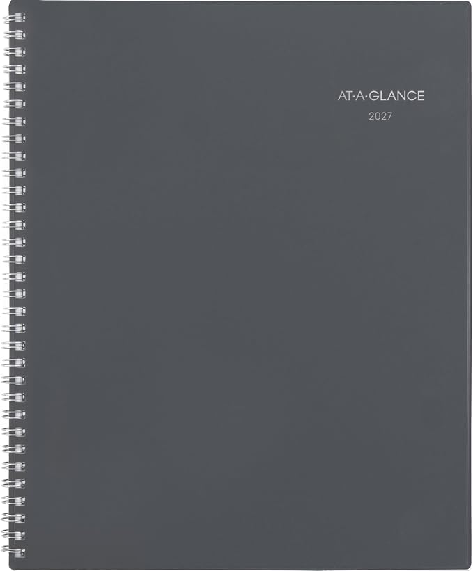 AT-A-GLANCE 2027 Planner, Monthly, 8.5" x 11", Tabbed, DayMinder, Gray (GC4700727)