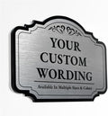 Design 2 Decorative Outdoor Metal Signs - Personalized Aluminum Driveway Signs, Waterproof, 18x12 In, Metallic Silver