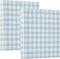 Blue Gingham Round Ring Binders 1.5 Inch 3 Ring Binder with Clipboard Holds 200 Sheets Office Home School