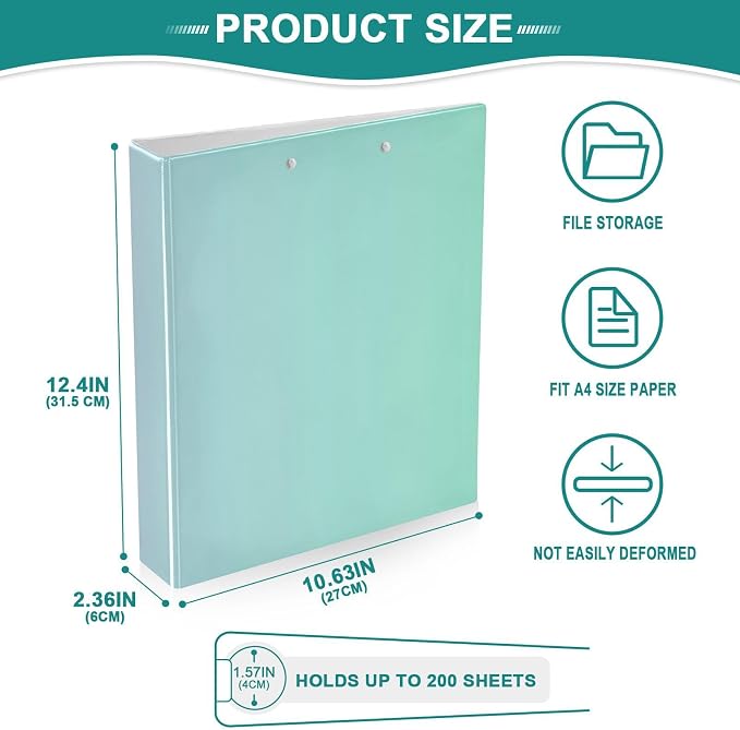 Three-Rings Notebook Binders 1.5" Notebook Binders with Pockets 1/2 Pack Binder for College Students Hardcover Abstract Wide Gradient Background Blanks with Pale Light Purple