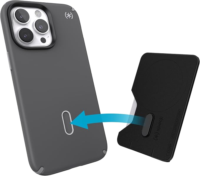 Speck iPhone Wallet MagSafe Accessory - Removable ClickLock No-Slip Interlock - Holds 1-3 Cards - Soft Touch Finish, Scratch Resistant Card Holder Built for MagSafe - Black