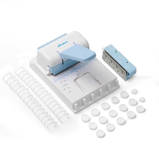OFFNOVA Cinch Book Binding Machine, 2:1 Pitch Square & Disc Hole, Compatible with Wire Binding, Book Binder Includes Double Loop Wire and Discs for Journals, Planners, Notebooks, Calendars