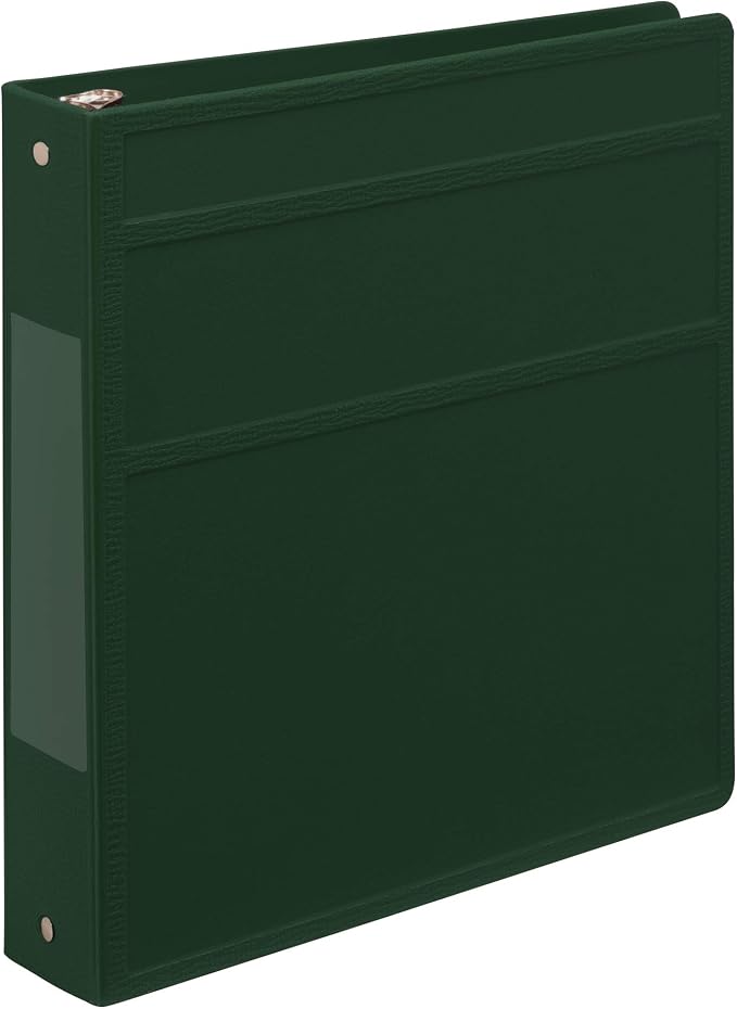 Carstens 1.5-Inch Heavy Duty 3-Ring Binder - Side Opening, Forest Green, Durable Plastic, Precision No-Gap Rings, Waterproof Cover, No Pockets, Holds 250 Letter Sheets, BPA-Free, Made in USA (2041-3R)