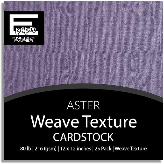 Aster—12x12 Textured Cardstock | 80lb Textured Purple Scrapbook Paper | Premium Cardstock for Cricut Cutting | 25 Sheets