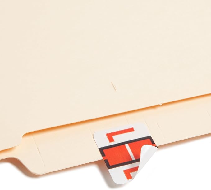 Smead BCCR Bar-Style Color-Coded Alphabetic Label, L, Label Roll, Dark Orange, 500 Labels per Roll, (67082)