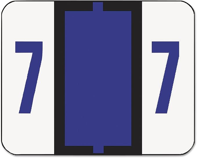 Smead BCCRN Bar-Style Color-Coded Numeric Label, 7, Label Roll, Purple, 500 Labels per Roll (67377)