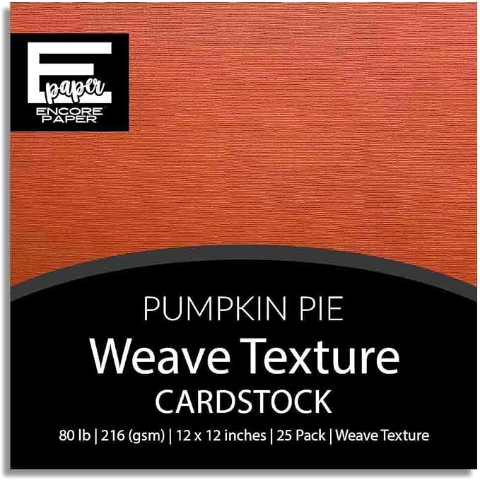 PUMPKIN PIE—12x12 Textured Cardstock | 80lb Textured Orange Scrapbook Paper | Premium Cardstock for Cricut Cutting | 25 Sheets