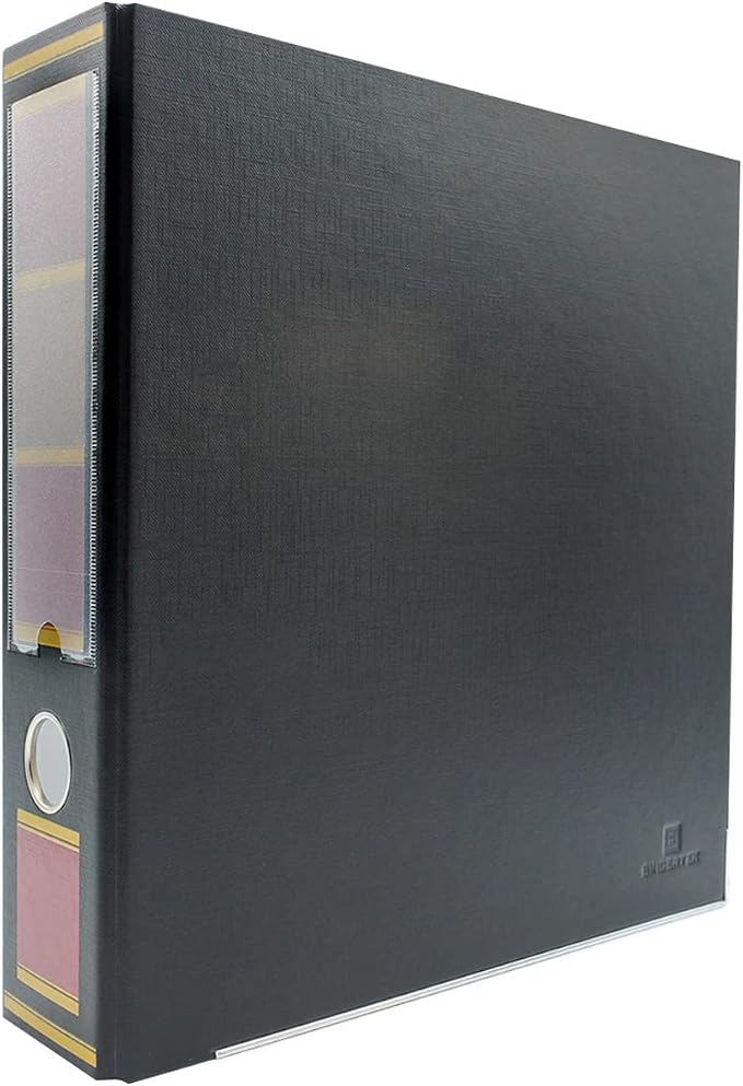 3-Ring Premium Round-Ring Binder - Barrister Black, 3" Spine, by Bindertek | 450 Sheet Capacity, 2" Round Rings, Linen-Textured Covers, Steel Reinforced Edges, Spine Label Included