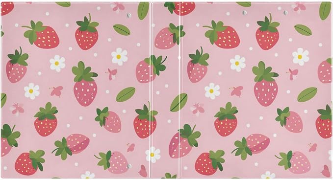 Daisy and Strawberry 3 Ring Binder 1.5 Inch Round Ring Binder Organizer with Clear View Pocket for Office Supplies-1Pack