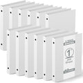 Henoyso 12 Pcs Plastic Flexible 1 Inch Mini 3 Ring Binders Fits 5.5" x 8.5" Paper, Holds(Capacity 200 Sheets), Three Round Rings Small White A5 Binders Bulk for School, Office Use, Photo Album