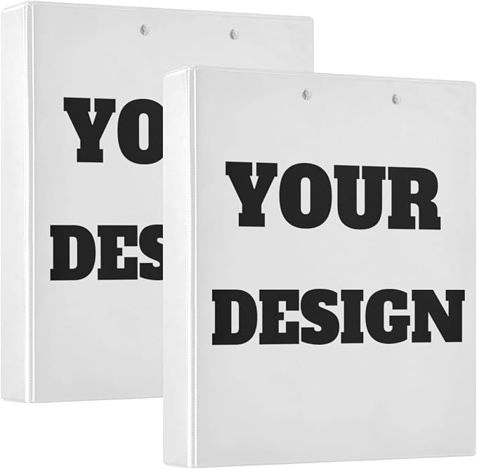 Custom Design Round Ring Binder for Recipe Budge Storage Organizer, Custom Printed D Ring 1.5 Inch Binders for Office Work School Aesthetic Binder with Clear Pocket Non-Slip Clip