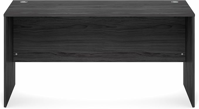 Furinno Roger Computer Desk, 60 Inch Rectangular Executive Desk with Modesty Panel, Home Office Desk with Thick Tabletop, Desk Cord Grommet, Scratchproof, for Home Study, Office, Coastal Grey
