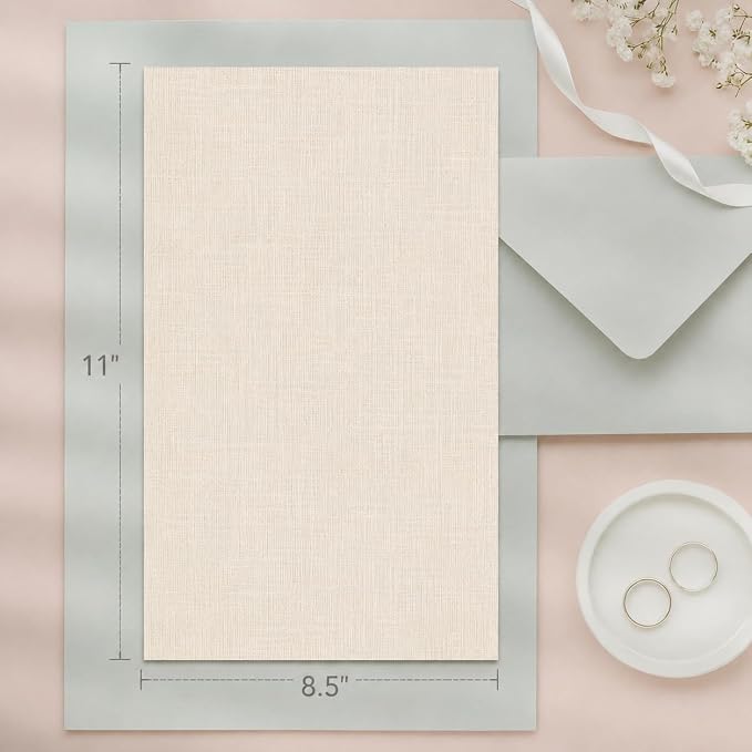 120 Sheets Linen Textured Cardstock Printing Paper 8.5x11 Inch | Ivory Thick Cardstock Paper for Scrapbook, Wedding Invitations or Certifications; Ink not Bleeding Through