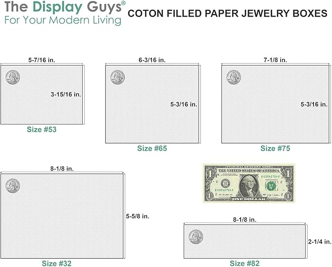 TheDisplayGuys 100 Cardboard Jewelry Gift Boxes with Inserts - Marble White | Size #75 - 7.1" x 5.2" x 1.3", Lids, Cotton Filled Padding, Kraft Paper, Bulk Pack Case, for Shipping, Organizers, Storage