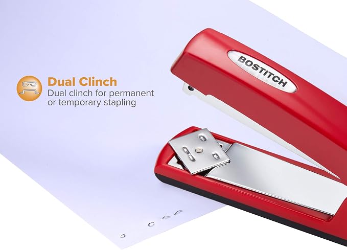 Bostitch Professional All-Metal Executive Stapler, 20 Sheet Capacity, Red