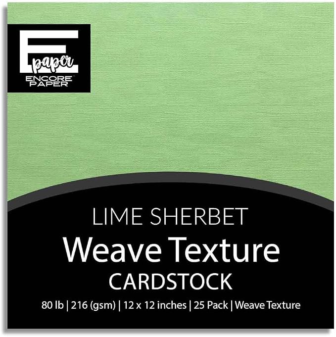 LIME SHERBET—12x12 Textured Cardstock | 80lb Textured Green Scrapbook Paper | Premium Cardstock for Cricut Cutting | 25 Sheets