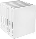 1.5 Inch Binders 3 Ring, White 1 ½ Inch Round Ring Binder with Clear View Cover & 2 Inside Pockets, School Supplies Binders (6 PC) – by Enday