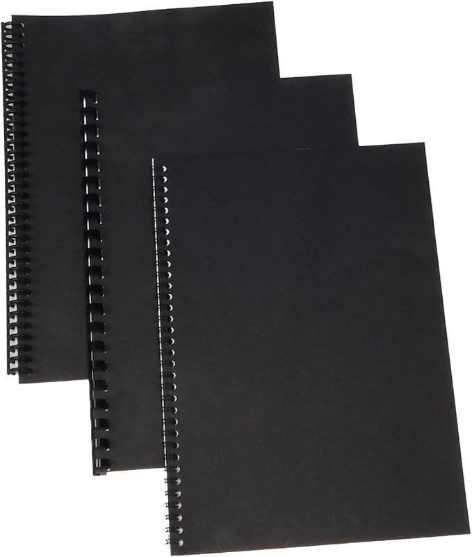 RAYSON 8.5" x 11" Black Leather Texture Binding Covers, 12 Mil Thick, 230gsm Paper, Un-Punched, Letter Size, 100 Pack