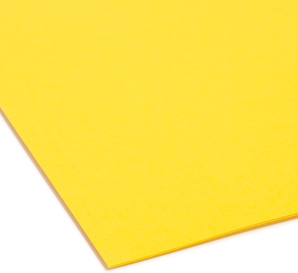 Smead TUFF Hanging File Folder with Easy Slide Tab, 1/3-Cut Sliding Tab, Letter Size, Yellow, 18 per Box (64044, Rod Color May Vary)
