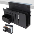 LUKETURE Desk Side Storage, 2 Tie Laptop Holder No Drill Clamp On Organizer | Steel Side Desk Organizer, Clamp on Laptop Mount with Pen Holder, Hanging Storage for Home Office, Fits 0.3" to 2.8"