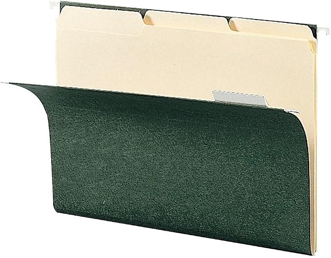 Smead Interior File Folder, 1/3-Cut Tab, Letter Size, Manila, 100 per Box, Expandable File Folders for Filing Cabinet