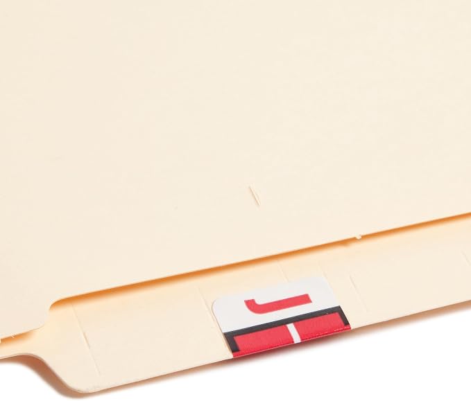 Smead BCCR Bar-Style Color-Coded Alphabetic Label, J, Label Roll, Red, 500 Labels per Roll, (67080)
