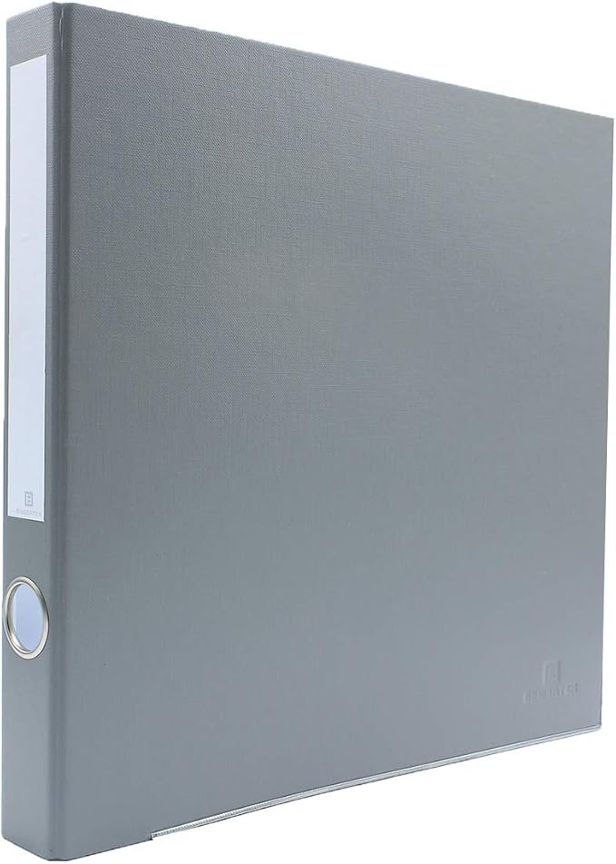 3-Ring Premium Binder - Light Gray, 1.5" Spine, by Bindertek | 225 Sheet Capacity, 1" D-Rings, Linen-Textured Covers, Steel Reinforced Edges, Spine Label Included