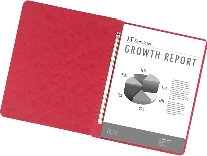 Office Depot Pressboard Side-Bound Report Binders with Fasteners, Executive Red, 60% Recycled, Pack of 10, A7025129