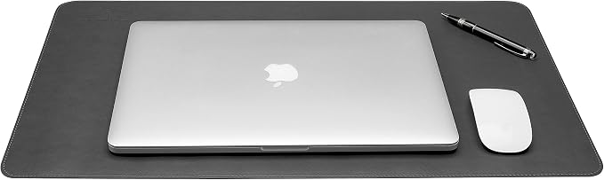 Gallaway Leather Desk Mat,Desk Writing Pad - Office Desk Pad, Medium 24" x 14" Gray, Desk Mats on Top of Desks, Gift Ready Elegant Computer Desk Mat Desk Cover Desk Pad Protector PU Leather
