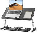 Laptop Desk for Bed, SAIJI Lap Desks Bed Trays for Eating Writing | 5 Heights, 4 Angles, Stable Folding Table for Bed Sofa Desk, Suitable for Laptops up to 17 Inches (60 x 33 cm Black)