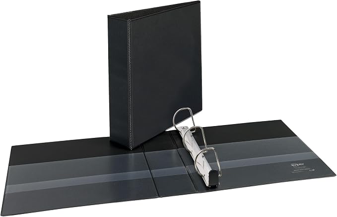 Avery® Heavy-Duty View 3 Ring Binder, 2" Slant Rings, 1 Black Binder | For Heavy School, Home and Office Use, DuraHinge Tear-Resistant Spine, DuraEdge Split-Resistant Edges, Clear View Covers