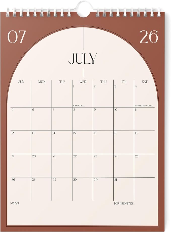 Karto Wall Calendar 2026-2027 8.5x11 in - Boho Color | July 2026 to December 2027, Vertical, Boosts Productivity, Easy Monthly Planning