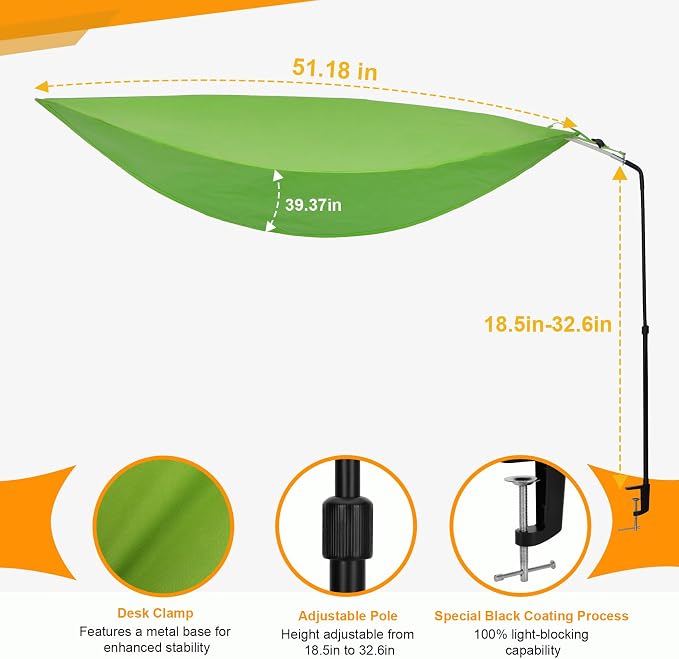 P Polerden Upgrade Office Cubicle Desk Shade （Green） | Adjustable Cubicle Light Shield and Office Shade to Block Overhead Light & Reduce Glar